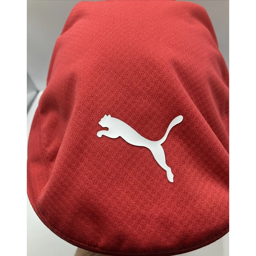 Men’s (L/XL) PUMA Red & White Tour Driver Flexfit Flat Cap